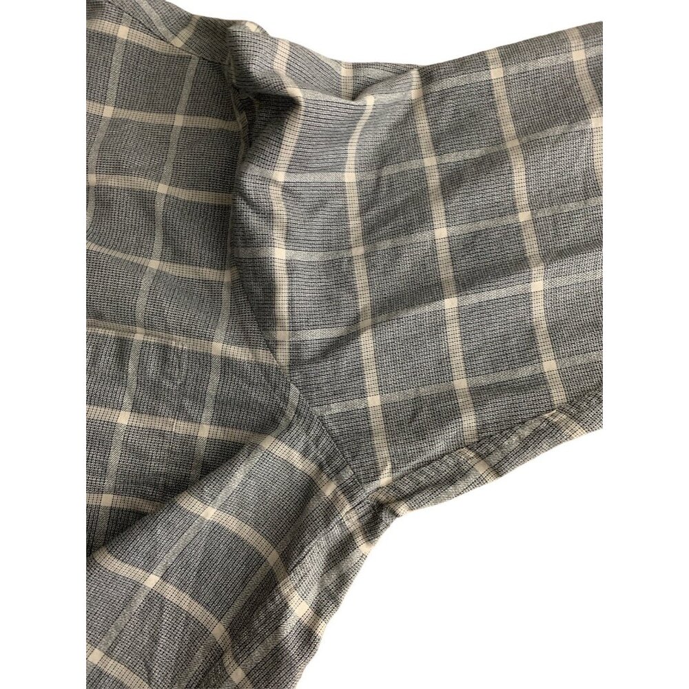Van Heusen Mens Top Button Up Long Sleeve Gray Plaid Dress Shirt Size 17.5 32/33 - Picture 8 of 14